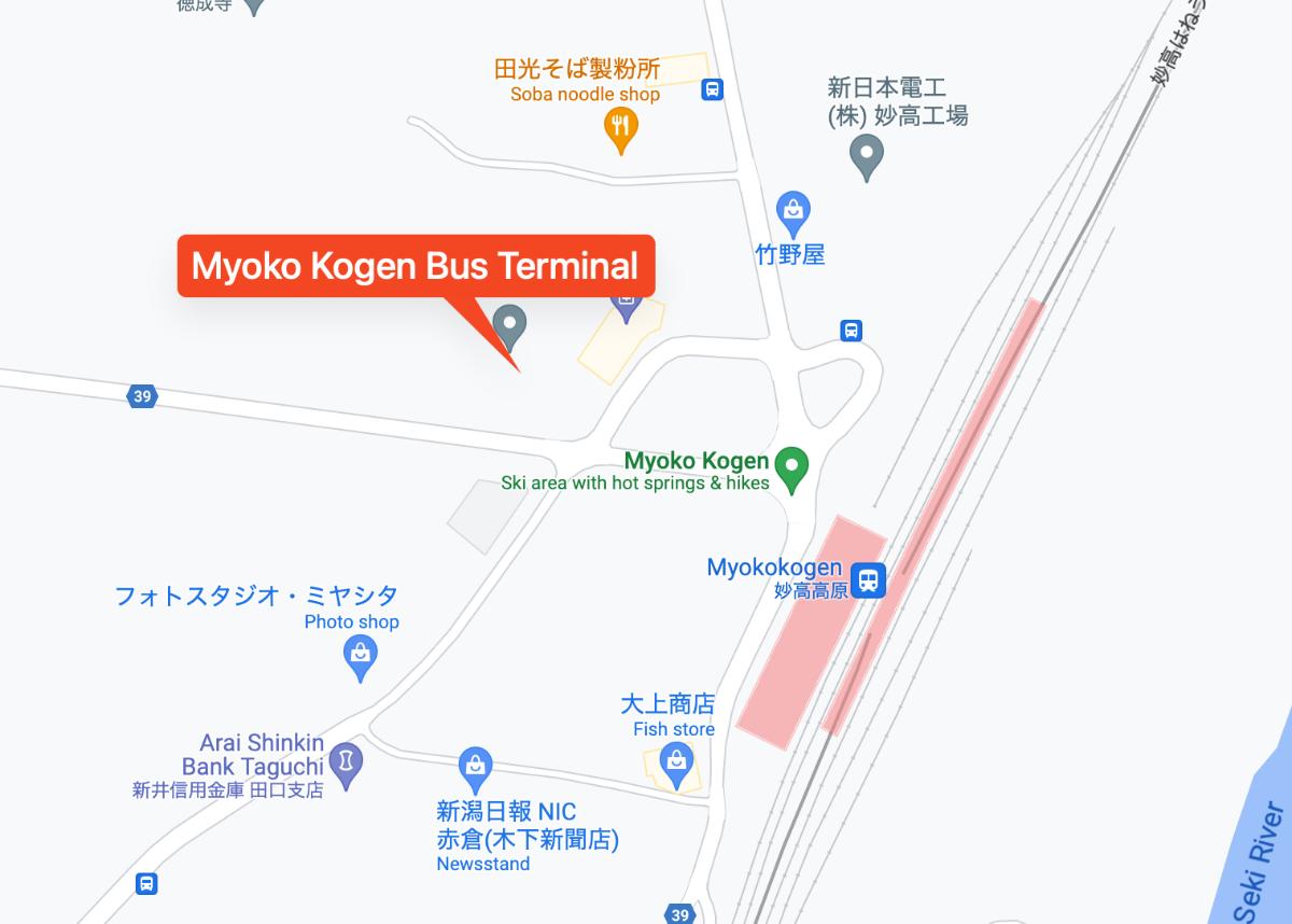 Myoko Kogen Bus Terminal map